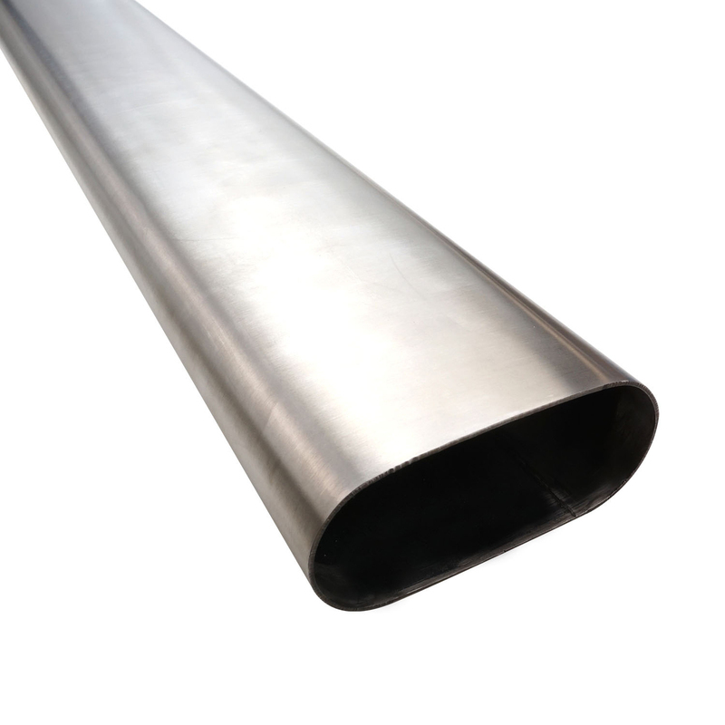 Proflow Oval Exhaust Tubing, Straight, 3.50'' Nominal Diameter, 110x50mm, Stainless Steel, 1 meter Length