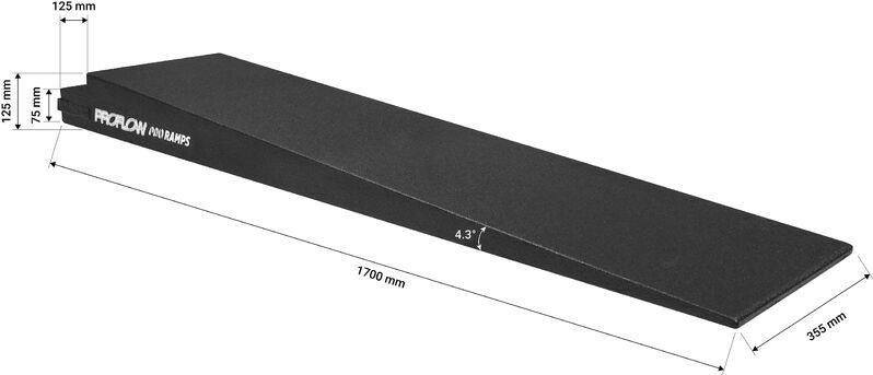 Proflow Pro Ramp, Ramps, 1 piece, 67" Long, 4.3 Degree, 5 in. Tall, Pair Diagram Image
