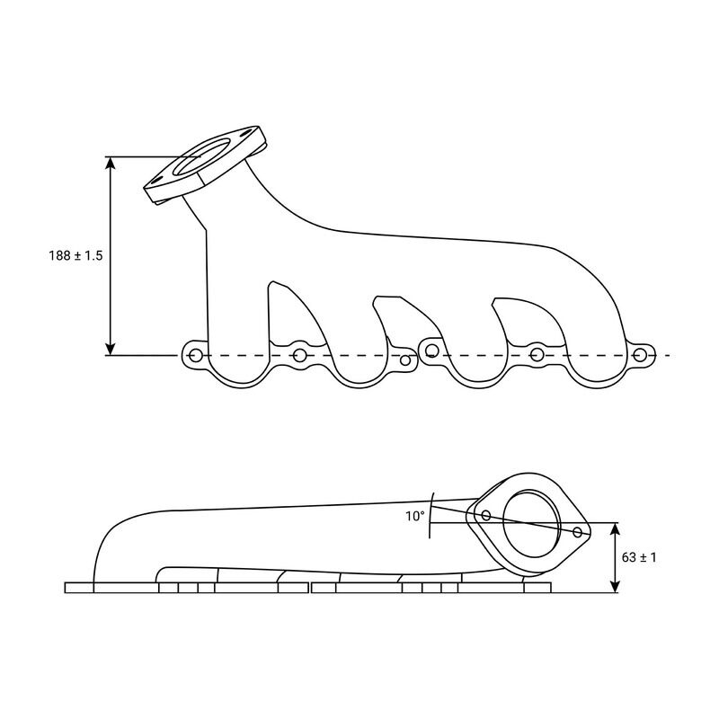 Proflow Exhaust Manifolds, For Holden / Chev LS Series Engines, High-Silicone Ductile Cast Iron, Black Ceramic Coated, Pair Diagram Image