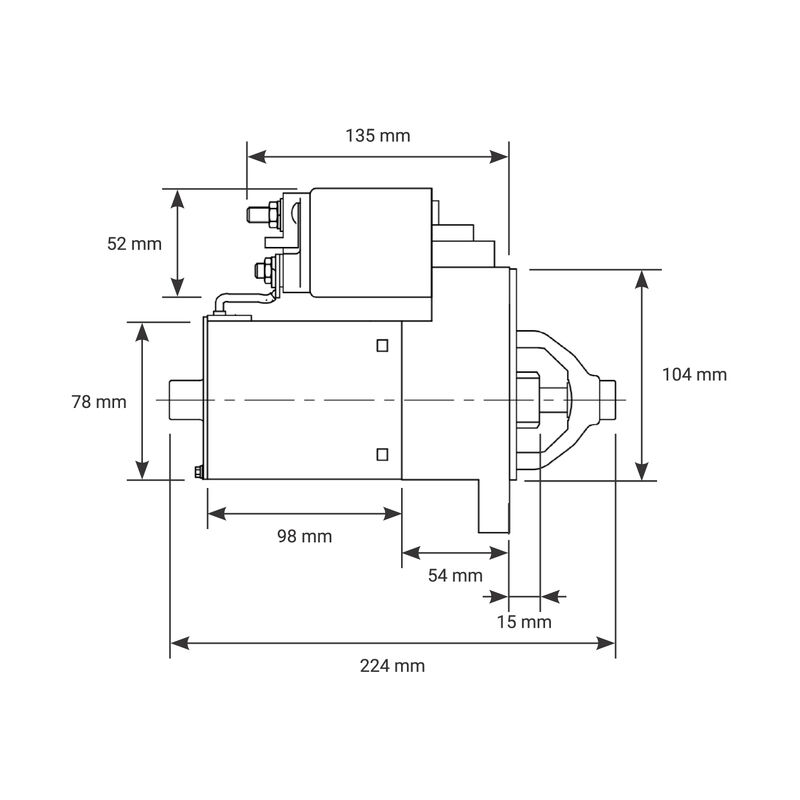 Proflow Starter Motor Master Torque, Natrual, SB For Ford 5.0L 289 302 351 Winsdor & Cleveland, 1.4kw, Automatic & 5 Speed Manual Diagram Image