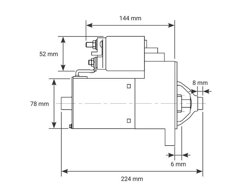 Proflow Starter Motor Master Torque SB For Ford 5.0L 289 302 351 Winsdor & Cleveland,1.4kw , Natural, Manual 3 & 4 Speed Diagram Image