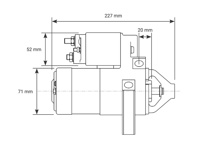 Proflow Starter Motor Master Torque, For Chevrolet LS1/LS2, 1.4kW Diagram Image