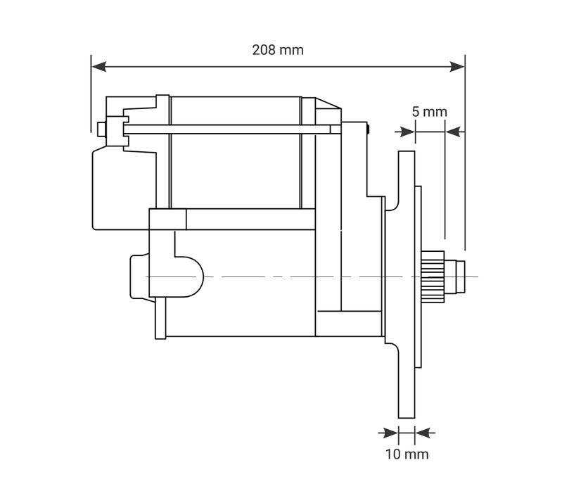 Proflow Starter Motor Power Torque Infini Clock Black SB For Ford 5.0L 289 302 351 Windsor & Cleveland, 1.4kw, 3.25 Ratio, Automatic & 5 Speed Manual Diagram Image