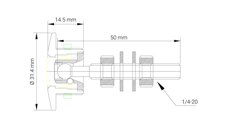 Proflow Quick Release Pro Latch 31.5mm Mini Fastener, Billet Aluminium, Polished, Kit Diagram Image