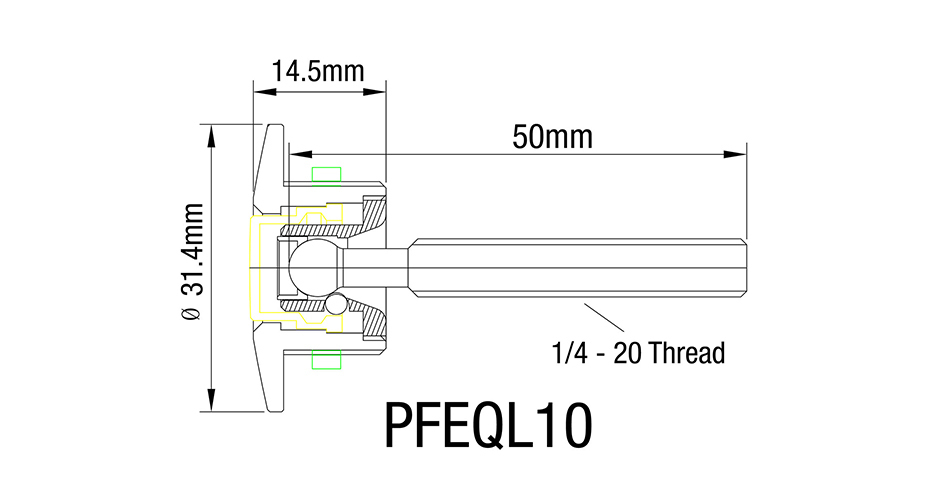 Proflow Quick Release Pro Latchm 31.4 mm Mini Fastener, Billet Aluminium, Polished, Kit Diagram Image