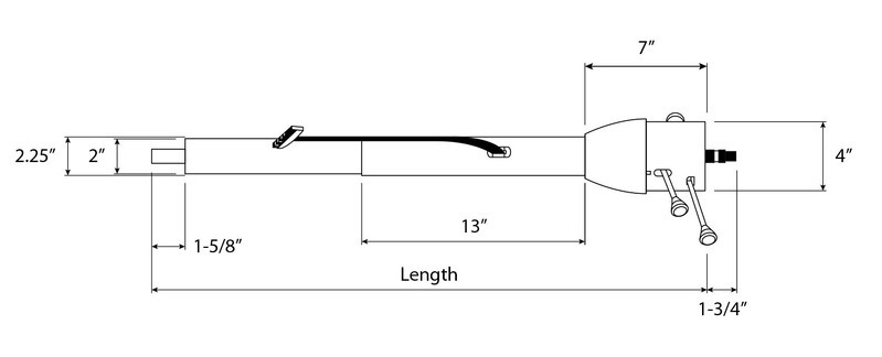 Proflow Universal Steering Column, Automatic Collapsible Column, 5 Position Tilt, 28" Long, Black Powder Coat, Kit  Diagram Image