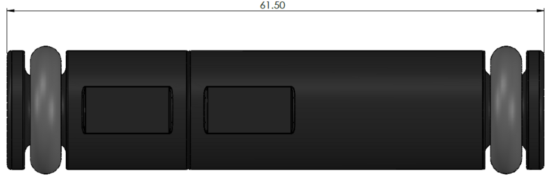 Proflow Fuel Injector Blanks, 14mm O-rings, Adjustable, 4 Pack, Billet Aluminium, Black Diagram Image