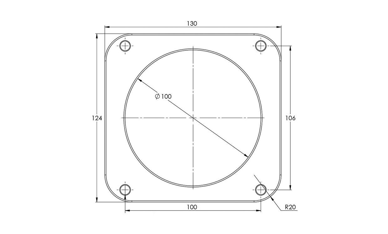 Proflow Throttle Body, Universal 100mm Bore Size, MPI, Billet Aluminium, Natural Diagram Image