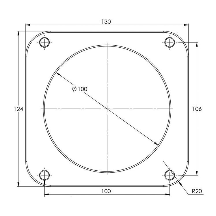Proflow Throttle Body, Universal 100mm Bore Size, MPI, Billet Aluminium, Black Anodised Diagram Image