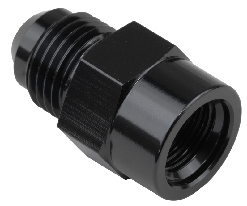 Proflow Fitting, Adaptor Metric M16 x 1.5 Female To Male -08AN, Black
