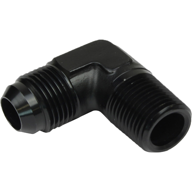 Proflow Male Adaptor -03AN To 1/8in. NPT 90 Degree, Black