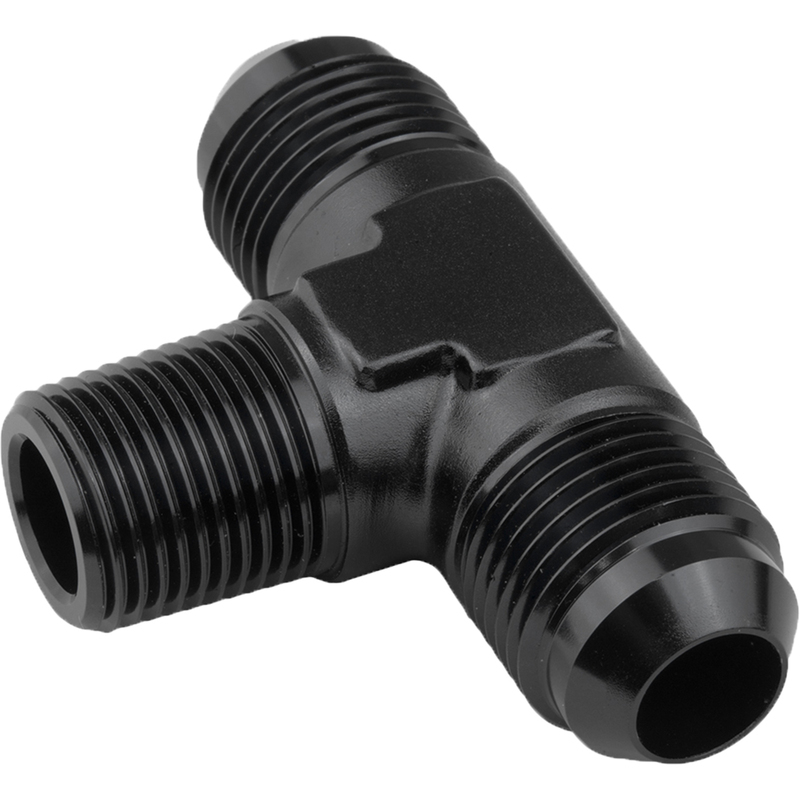 Proflow Flare Flare Union Adaptor-06AN To 1/4in. NPT On Side, Black