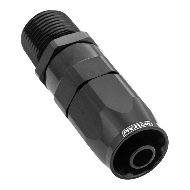 Proflow Fitting, Male Hose End Straight 3/8in. NPT To -10AN Hose, Black