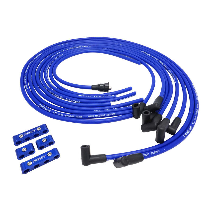 Universal Pro Ignition Lead Set with Seperators V8 90 Degree Plug Boot 10mm Blue