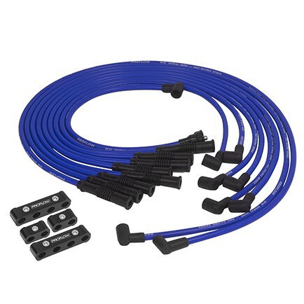 Universal Pro Ignition Lead Set with Seperators V8 Straight Plug Boot 10mm Blue