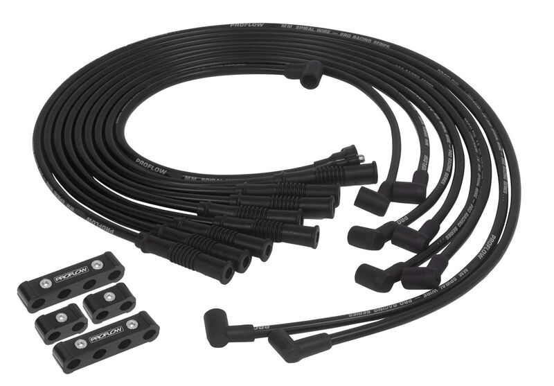 Universal Pro Ignition Lead Set with Seperators V8 Straight Plug Boot 8.8mm Black