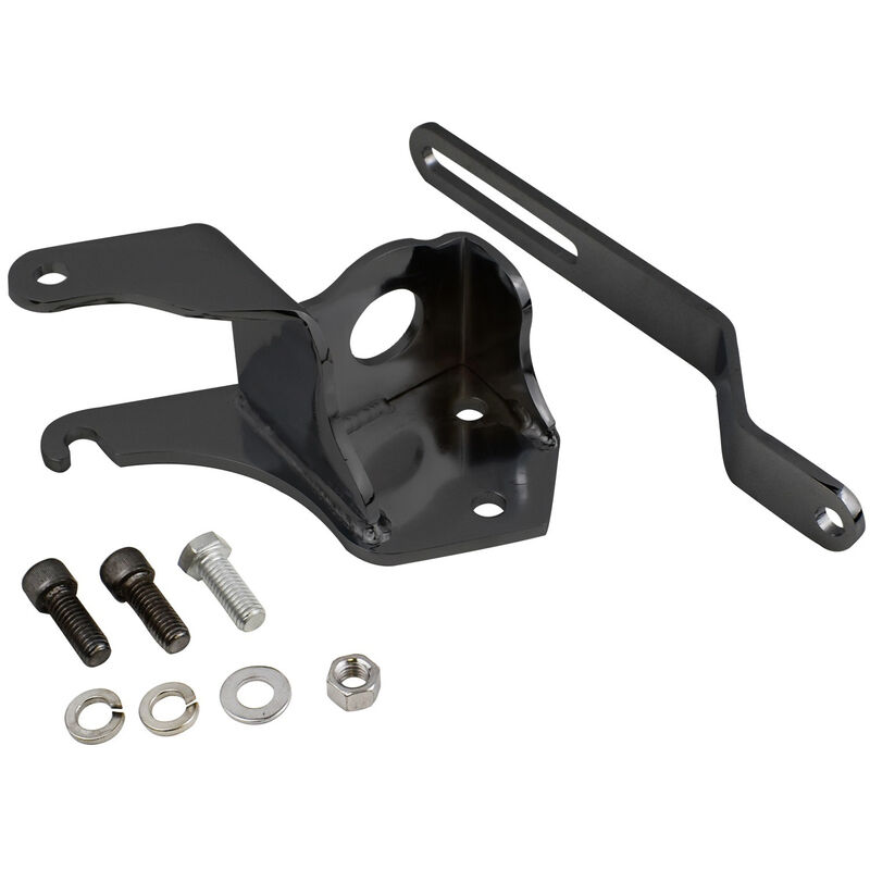 Small Block Black Power Steer Bracket SWP Early Pump