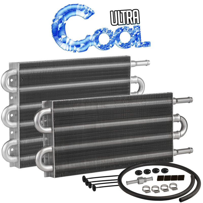 Ultra Cool 10" x 15-1/2" Transmission Cooler 3/8" Push On, Tube & Fin, Gvw 20500
