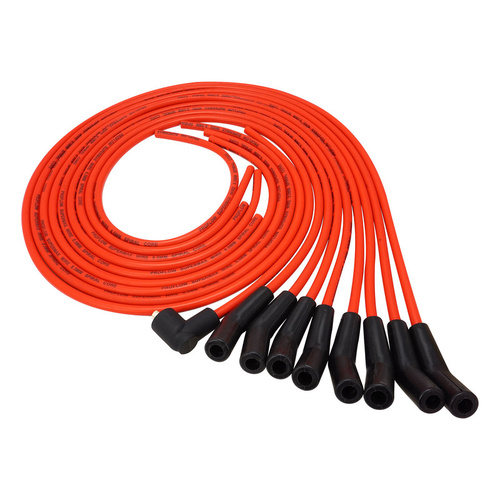 Proflow SuperMax Wire, Ignition Lead Kit, 8.5mm Spiral Core, Red, 135 Deg Plug, Hei & Socket Cap, Universal, V8 with Separator Set