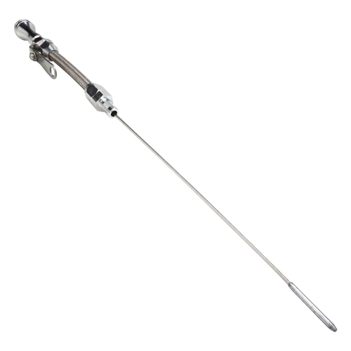 Proflow Dipstick with Tube, Engine, Braided Stainless Steel/Aluminium, For Chevrolet, Small Block, 1955-79, Each