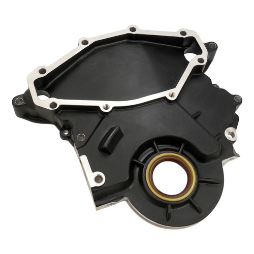 Proflow Timing Cover Kit Aluminium, Holden V8 All 253/308 And 304 EFI, Cast Aluminium, Black