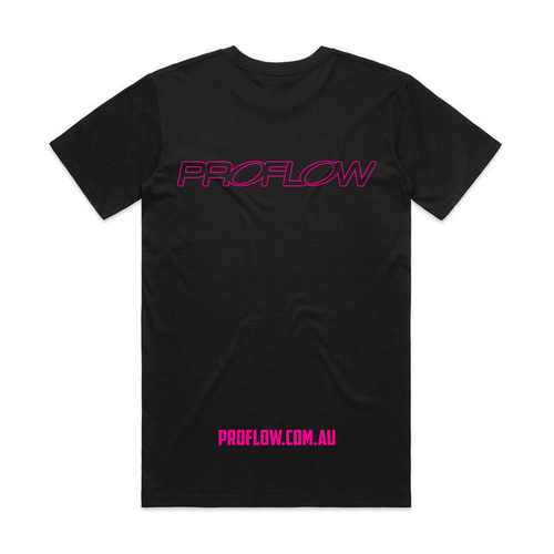 Proflow Pink Logo T-Shirt, Cotton, Black, Men's