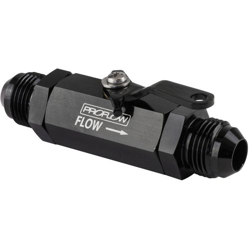 Proflow Valve, Shut-Off, Aluminium, Black, -10 AN Male Threads, Each