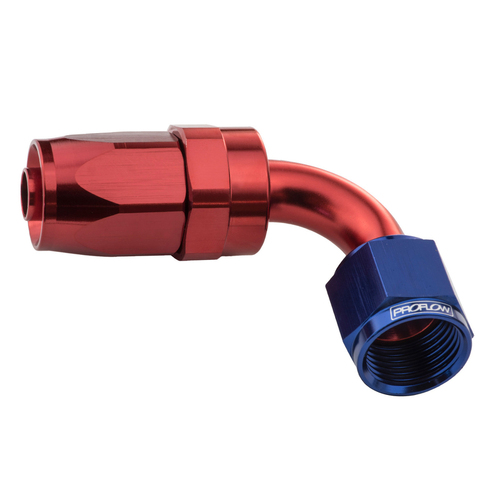 Proflow 90 Degree Hose End -04AN Hose to Female, Blue/Red