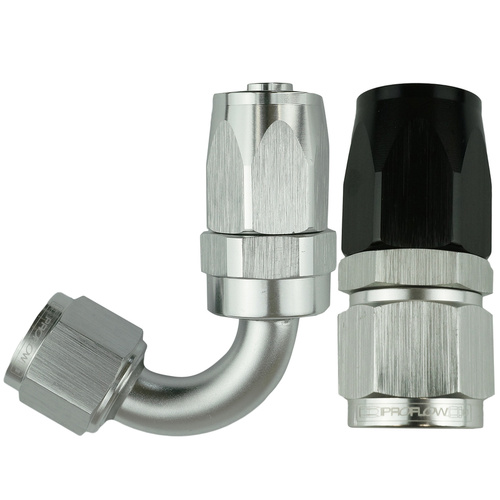 Proflow 120 DEG HOSE END -08 SILVER