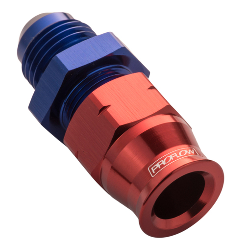 Proflow 3/8in. Tube To Male -06AN Hose End Aluminium Tube Adaptor, Blue/Red