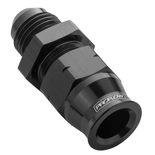 Proflow 3/8in. Tube To Male -06AN Hose End Aluminium Tube Adaptor, Black