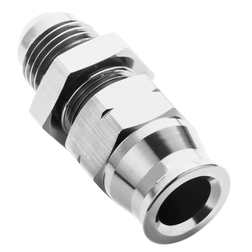 Proflow 3/8in. Tube To Male -06AN Hose End Aluminium Tube Adaptor, Polished