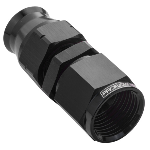 Proflow 1/2in. Tube To Female -08AN Hose End Aluminium Tube Adaptor, Black