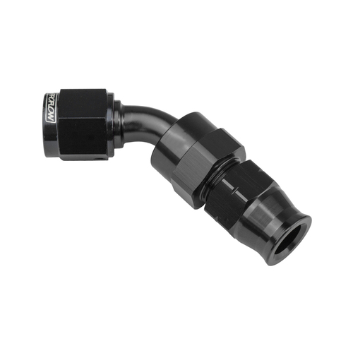 Proflow 5/16in. Tube 45 Degree To Female -06AN Hose End Tube Adaptor, Black