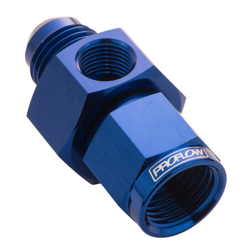 Proflow Straight Male Adaptor - Female Adaptor -06AN 1/8in. NPT Gauge Port Hose End, Blue