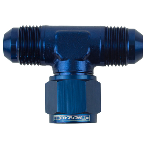 Proflow AN Tee -04AN Female Swivel Coupler Hose End On Side, Blue