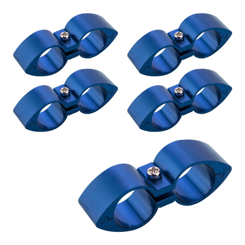 Proflow Twin Hose Clamp Separators, 5 pack, 05AN, Blue, 13mm Hole