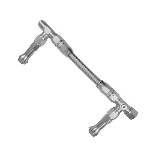 Proflow Fuel Line kit, Holley 4150 -6 AN, Single Inlet, Swivel-Seal, Stainless Steel Hose, Polished