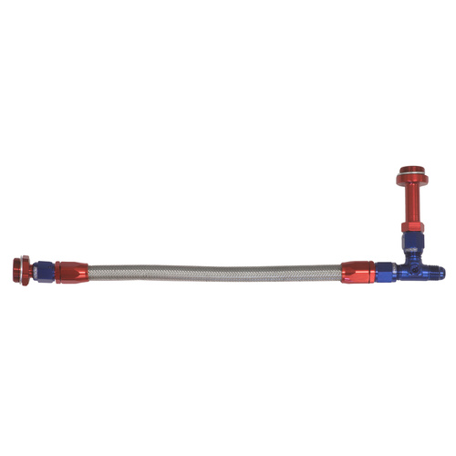 Proflow Fuel Line kit, Holley 4150/4160 Universal Swivel-Seal, Stainless Steel Hose, -06AN, Blue/Red