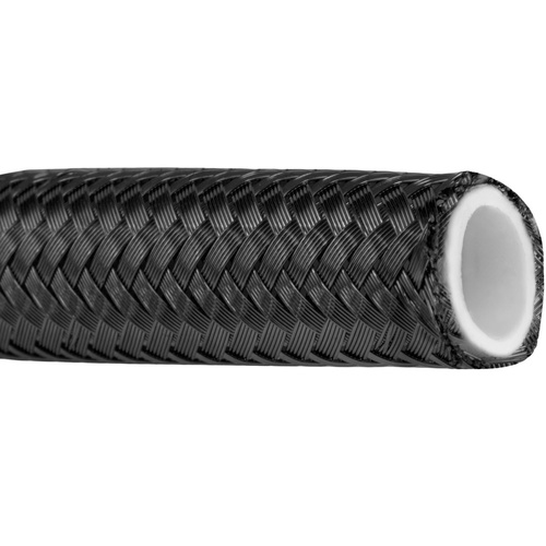 Proflow Black Stainless Steel Braided PTFE Hose -10AN 5 Metre