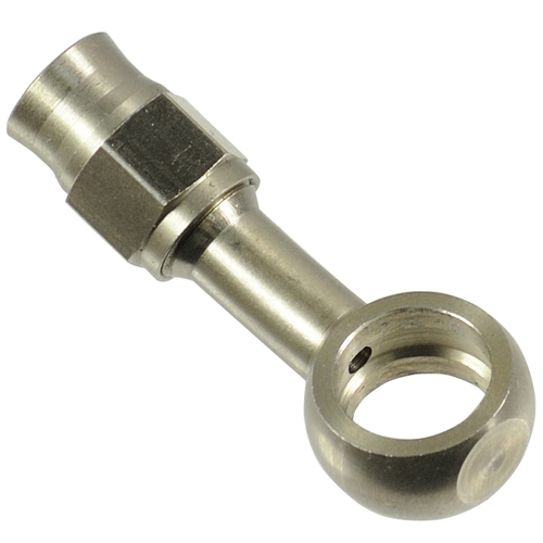 Proflow Stainless Steel Banjo Hose End 7/16 20 Degree Bend For -03AN PTFE Hose