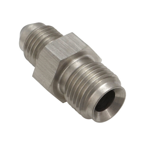 Proflow Stainless Steel Brake Adaptor Fitting, Male Inverted Flare, Turbo Oil Feed, -03AN to 7/16 x 24 UNS