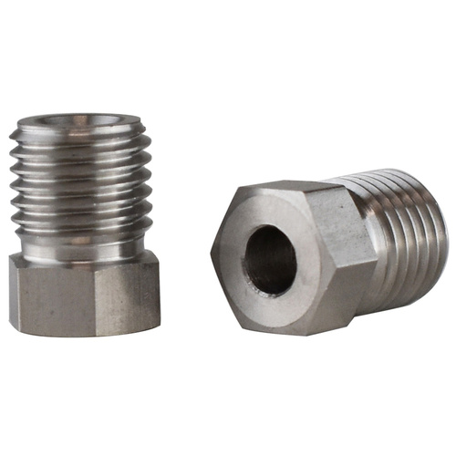 Proflow Brake Hard Line Tube Nut 7/16 x 20 Stainless, for 3/16 pipe, Qty 2