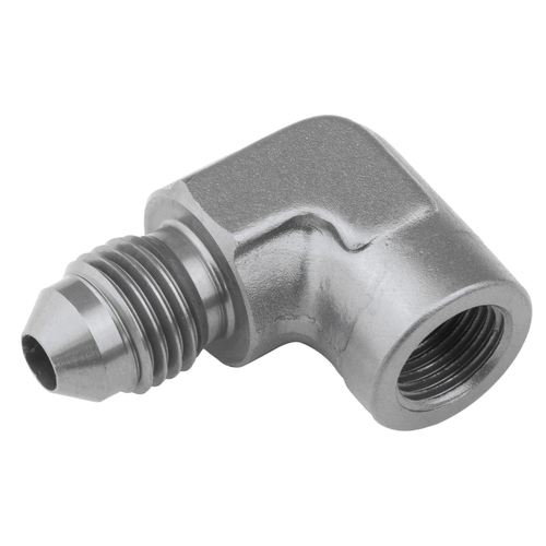 Proflow Female 90 Degree Adaptor 1/8in. NPT To Male -03AN, Silver