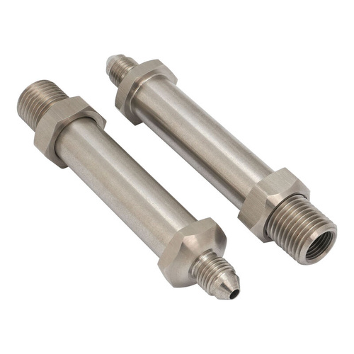 Proflow Stainless Steel Through Frame Hose End Bulkhead 2.560 Max Rail Width, .560in Hole  1/8in. NPT id  To -03AN Male, Sold In Pairs