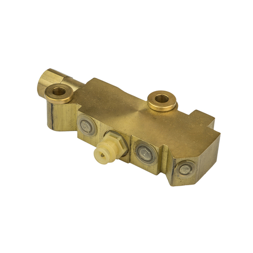 Proflow Brake Proportioning Valve, Fixed, Dual Inlet, 3 Outlets, Brass Front Disc/Drum Brakes