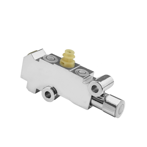 Proflow Brake Proportioning Valve, Fixed, Dual Inlet, 3 Outlets, Chrome Front Disc/Drum Brakes