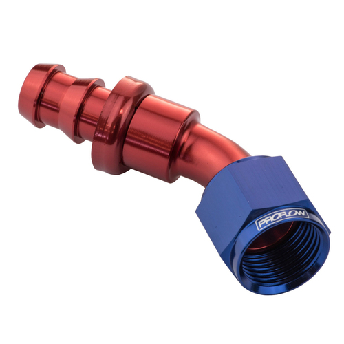 Proflow 45 Degree Push Lock Hose End Barb 5/16'' To Female -06AN