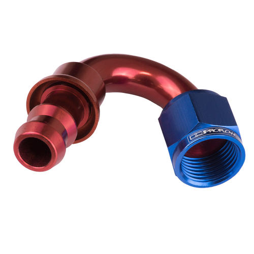 Proflow 150 Degree Push Lock Hose End Barb 1/4'' To Female -04AN
