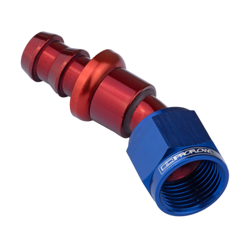 Proflow 30 Degree Push Lock Hose End Barb 1/4'' To Female -04AN
